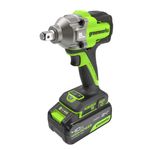 Гайковерт ударный акк. Greenworks IW5500, 24V, б/щет, 1/2'', 500Нм, 3 режима, 1х4Ач,ЗУ,кор (3805007CUB)