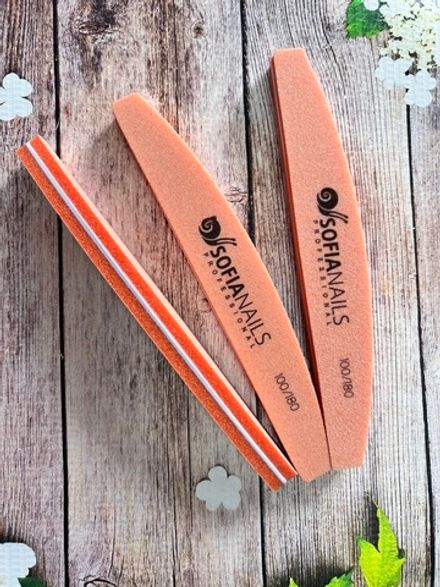 SofiaNails Баф для шлифовки ногтей лодка Корея, 100/180гр