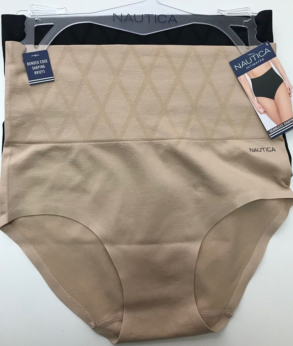 Набор из 2 бесшовных утягивающих трусиков (Размер: S) (Цвет: черный с бежевым)