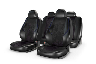 Чехлы на сидения CarFashion «RANGER ZAMSHA» 11225 - Экокожа+замша -черный/черный/черный