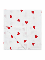 Муслиновая пеленка Сердца red