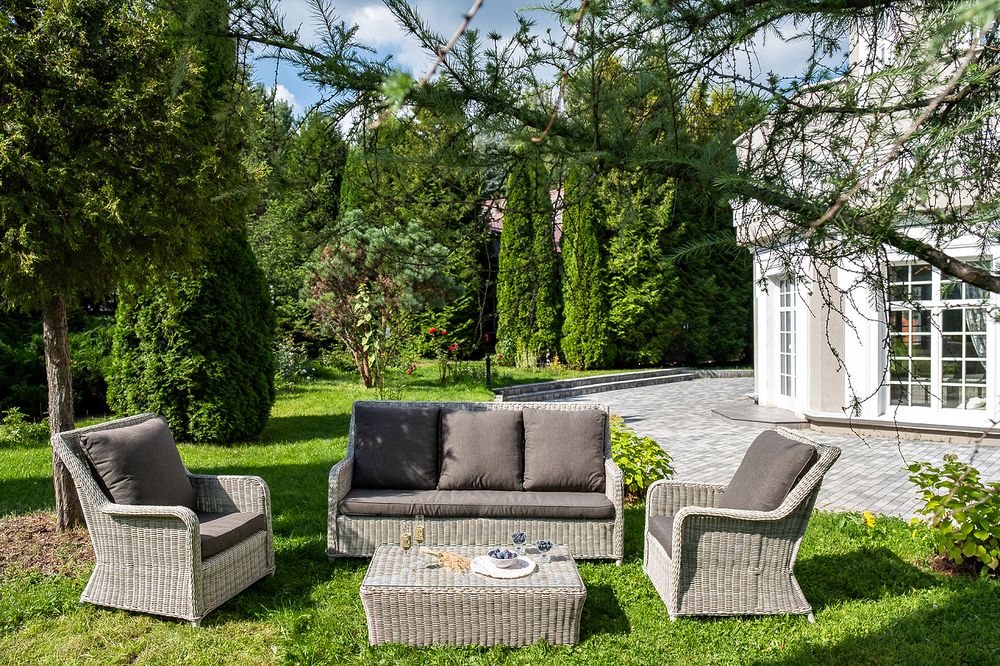 "Гляссе" лаунж-зона из искусственного ротанга, цвет бежевый