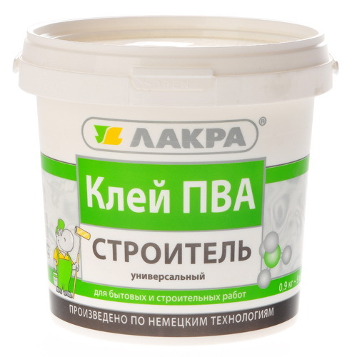 Клей ПВА Лакра универсальный Строитель 0,9 кг