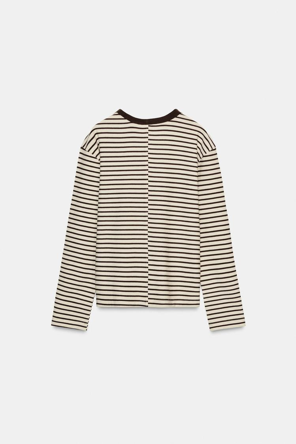 ZARA ФУТБОЛКА В ПОЛОСКУ С ДЛИННЫМИ РУКАВАМИ, В ПОЛОСКУ