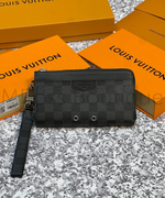 Мужское портмоне Louis Vuitton Zippy Dragonne Damier Graphite премиум класса