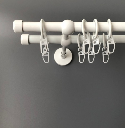 Карниз кованый "Заглушка Ост" d16/16 мм двухрядный, цвет белый