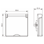 Накладка для розетки без заземления, с крышкой, 16A 250 В~, матовый карбон, серия A07