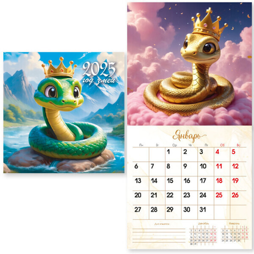 Календарь на скрепке 2025"Символ года - Путешествие» 23*23 см