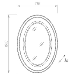 Зеркало овальное Onika АДЕЛЬ 70.01 с 2-мя стекл.полочками (эмаль)