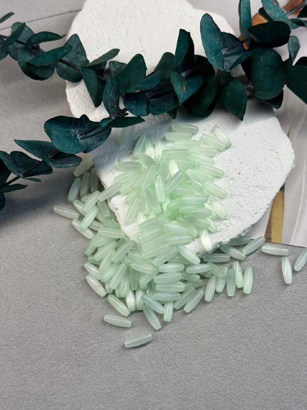 Стеклянные бусины «Кошачий глаз» 12*4 мм, 100 штук, бергамот