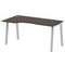 Metal System Стол криволинейный левый на А-образном м/к БА.СА-1 (L) Венге Цаво/Металл Серый 1600*900