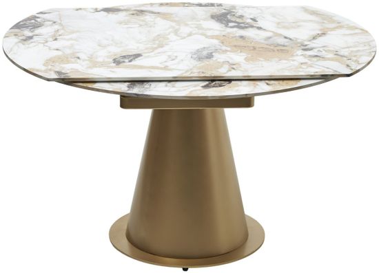 Стол TERAMO 135 GLOSS GRAND JADE SOLID CERAMIC, керамика, поворотн.механизм / Бронзовый