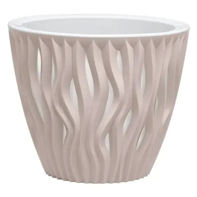 Кашпо для цветов пластиковое 1,6л d-16см «Вдохновение» Пудровый