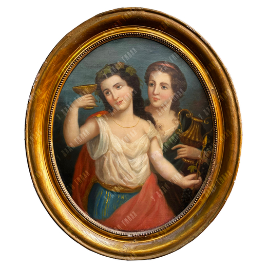 Н/х. Пара прекрасных вакханок. Холст, масло. 1866.