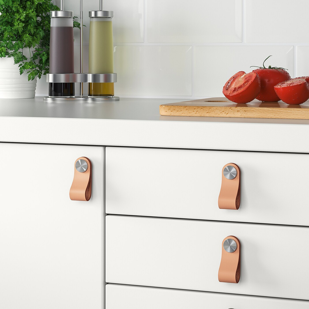 IKEA ÖSTERNÄS  (ИКЕА ÖСТЕРНÄС)  -  Кожаная ручка, дубленая кожа, 65 мм