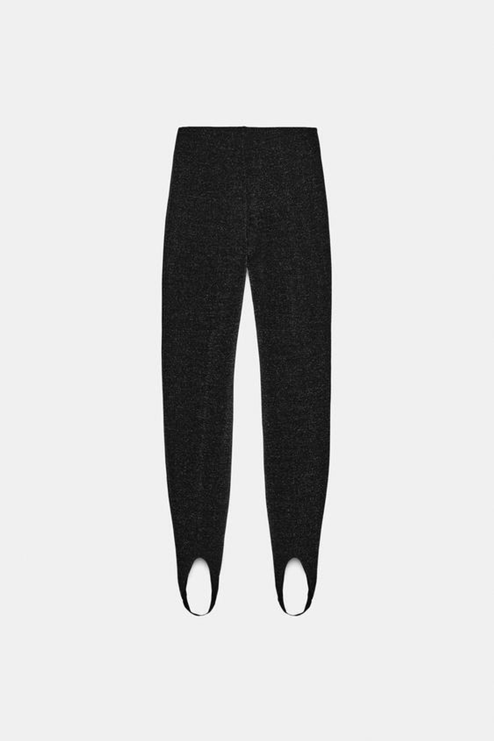ZARA ЛЕГИНСЫ-ФУЗО ИЗ ЭЛАСТИЧНОЙ ТКАНИ С БЛЕСКОМ, ЧЕРНЫЙ