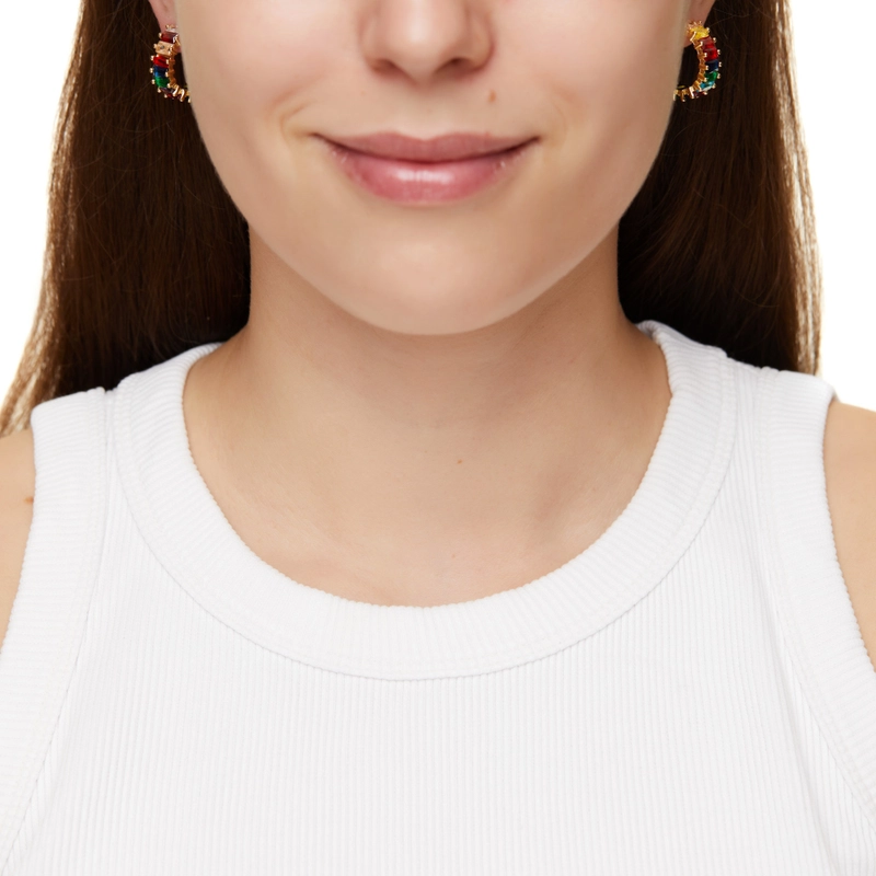 Серьги-кольца Большие Теннисные – Мульти