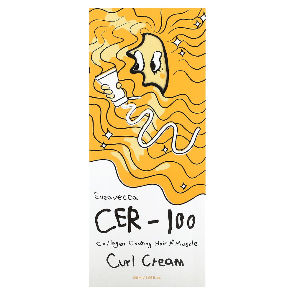 Elizavecca, Cer-100, коллагеновое покрытие для волос А и мышц, крем для локонов, 120 мл (4,06 жидк. унц.)