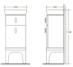 Тумба BelBagno Prado 45 PRADO-1100-AC-PC-NL Nero Laccato Lucido