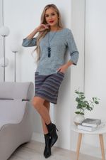 Платье Кэмерон (серый/принт) Р11-592/2 Nikol (Акция)