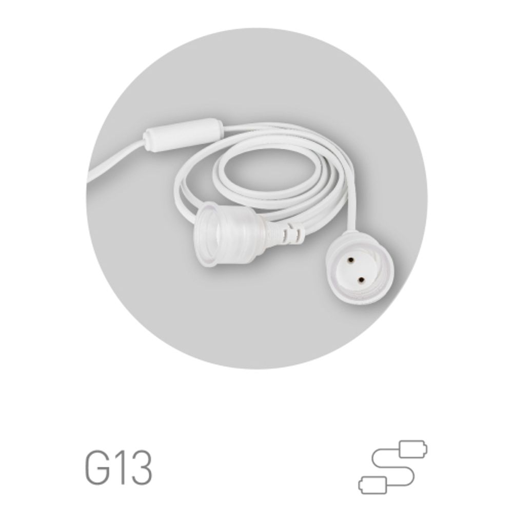 Патрон ЭРА FITO-Holder G13 IP65 mini для ламп FITO до 600 мм 2хG13 с выключателем, вилкой 1.5 м | Аксессуары для фито светильников