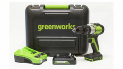 Дрель-шуруповерт уд. аккумуляторная GREENWORKS GD24DD60 24В,60Нм,13 мм,б/щ,без АКБ и ЗУ (3704107)