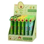 Ручка шариковая, автоматическая, 6в1, Basir, 6-ти цветная, серия "Авокадо", с резиновой фигуркой и фонариком, 36 шт