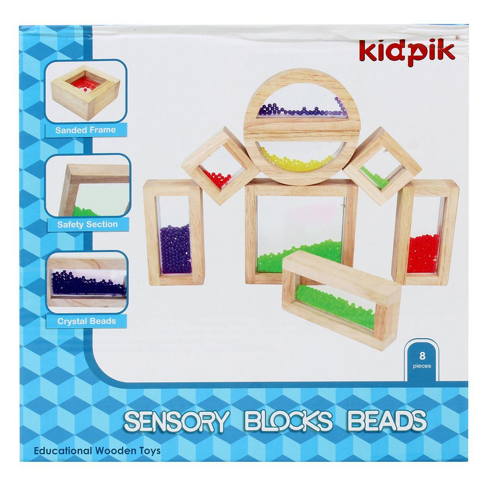 Конструктор деревянный с бусами, коробка C-41746