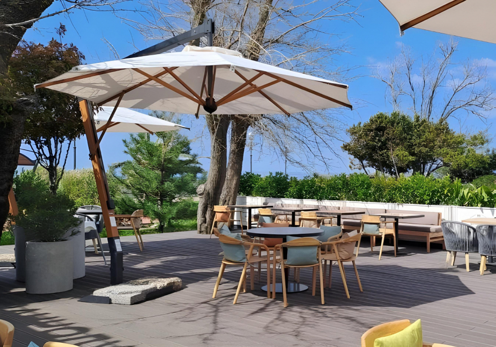 Зонт профессиональный Scolaro Palladio Braccio, имитация ироко, слоновая кость