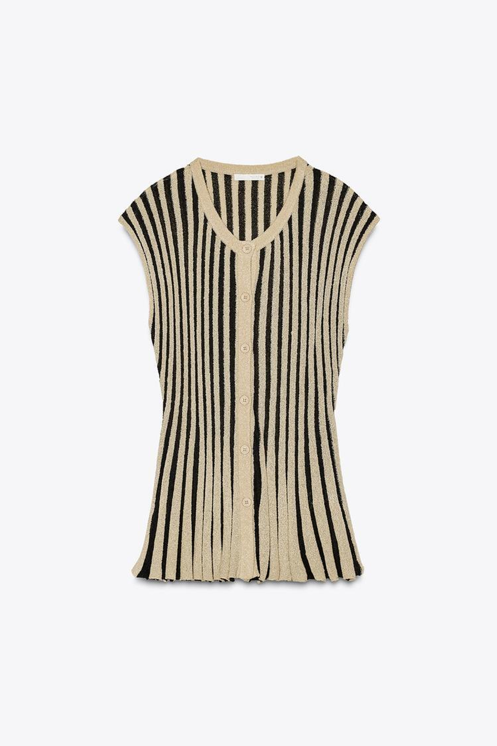 ZARA ТОП В ПОЛОСКУ, ЭКРЮ/ЧЕРНЫЙ