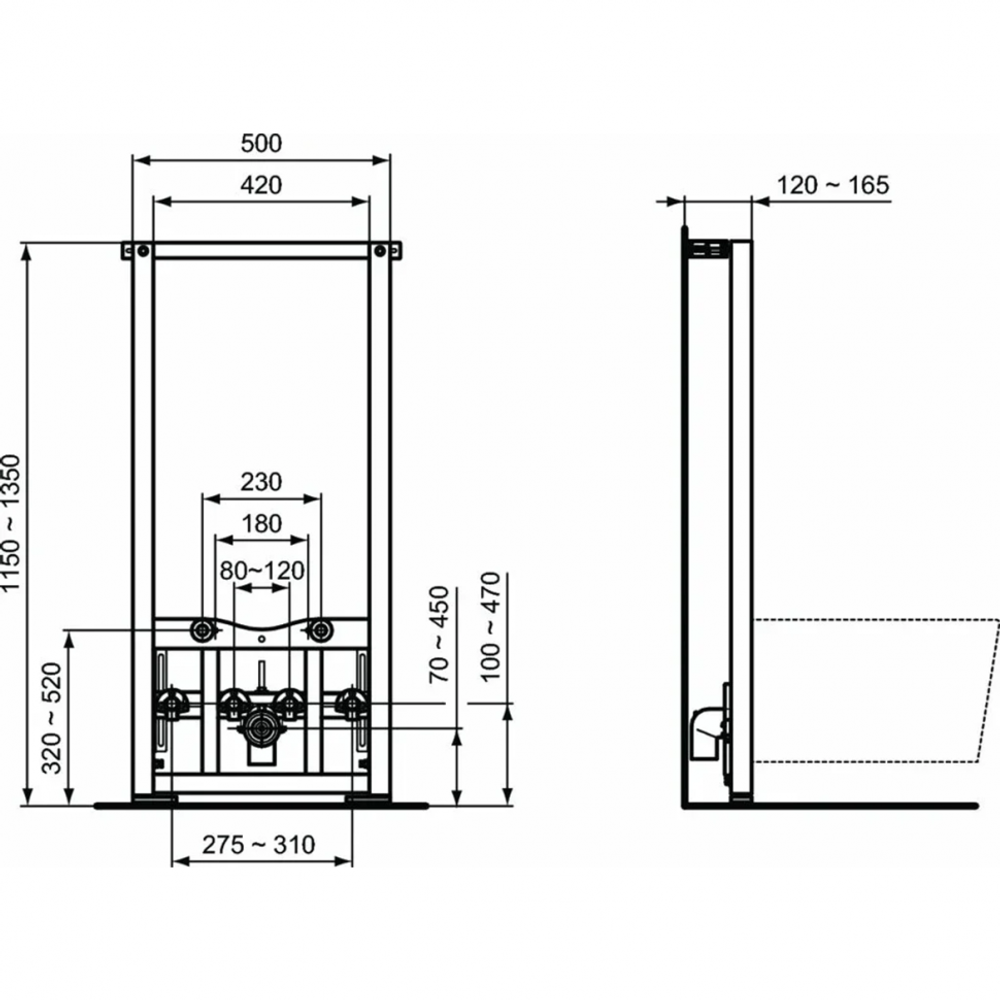 Промо-набор 2 в 1 биде E026601 CONNECT AIR и инсталляцией PROSYS R016267