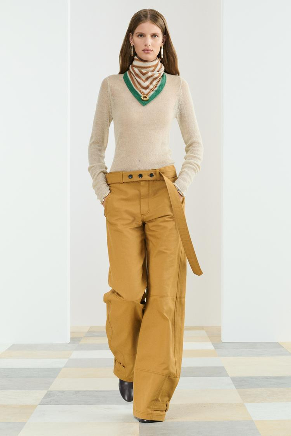 ZARA БРЮКИ ПРЯМОГО КРОЯ, ГОРЧИЧНЫЙ