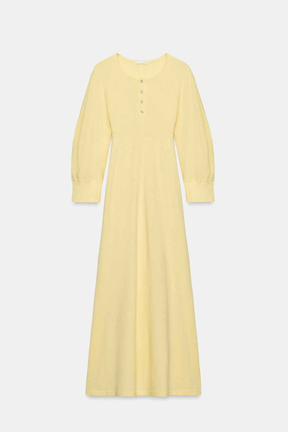 ZARA ПЛАТЬЕ МИДИ НА ПУГОВИЦАХ, ЖЕЛТЫЙ
