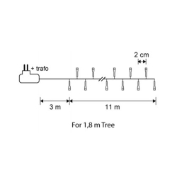 Гирлянда для елки 185см теплый белый 550 ламп 8 функций Luca Lighting