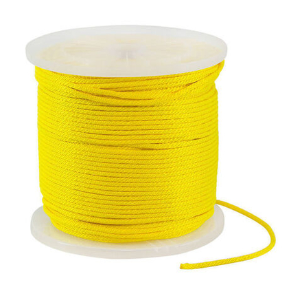 Веревка сплошного плетения d8мм, L150м желтый, Marine Rocket