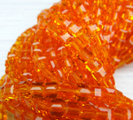 БВ007НН3 Хрустальные бусины квадратные, цвет: оранжевый, размер 3 мм, кол-во: 63-65 шт.