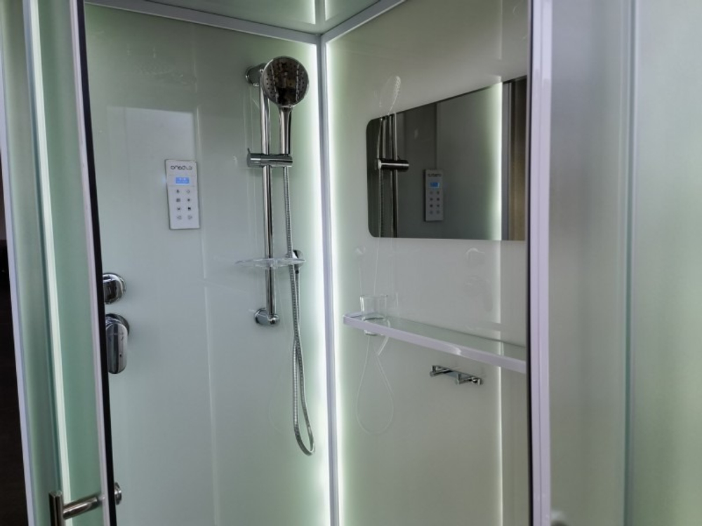 Душевая кабина Esbano (Эсбано) ES-L115CR L, с низким поддоном, с электрикой и LED освещением, 115х85х210