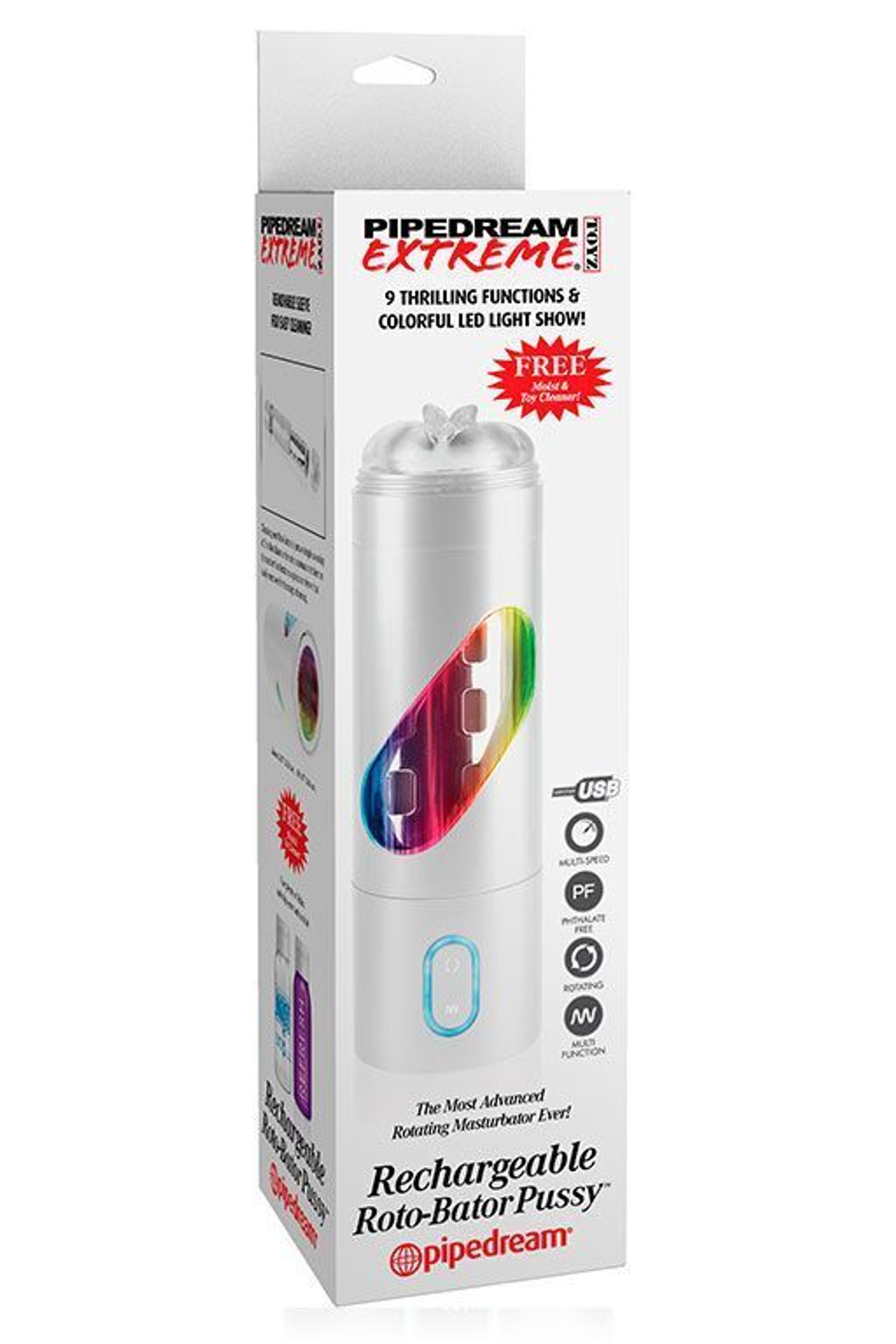 Перезаряжаемый мастурбатор-вагина Extreme Toyz Rechargeable Roto-Bator Pussy (Цвет: белый)