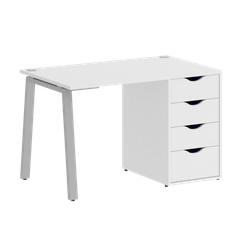 Home Office Стол письменный VR.SP-3-118.4.A Белый Бриллиант/Металл Серый 1180*720*750