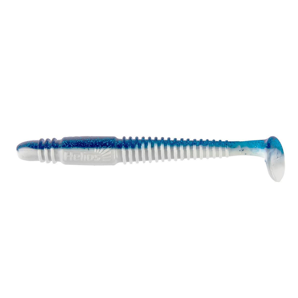 Виброхвост Minoga 3,75"/9.5 см Blue Sparkles & White 5шт. (HS-17-026) Helios