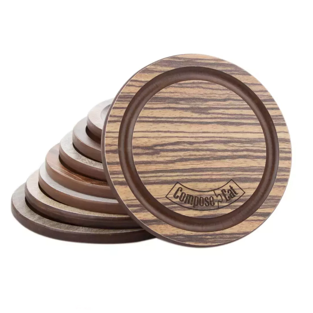 Подставка под кружку Бирдекель 9.5x9.5см ComposeEat Fashion зебрано натуральный