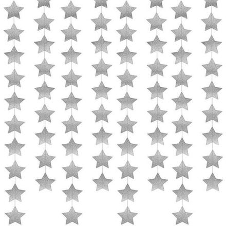 Гирлянда на нитях "Звезды", Блеск Серебро, 7 см*4 м.