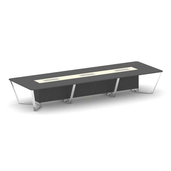 Steel Meet Стол переговорный прямоугольный MM-PR.B.SP-16 Антрацит/Ваниль Глянец/Нержавеющая Сталь/Хр