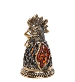 AM-2687 Колокольчик «Петушок» (латунь, янтарь)