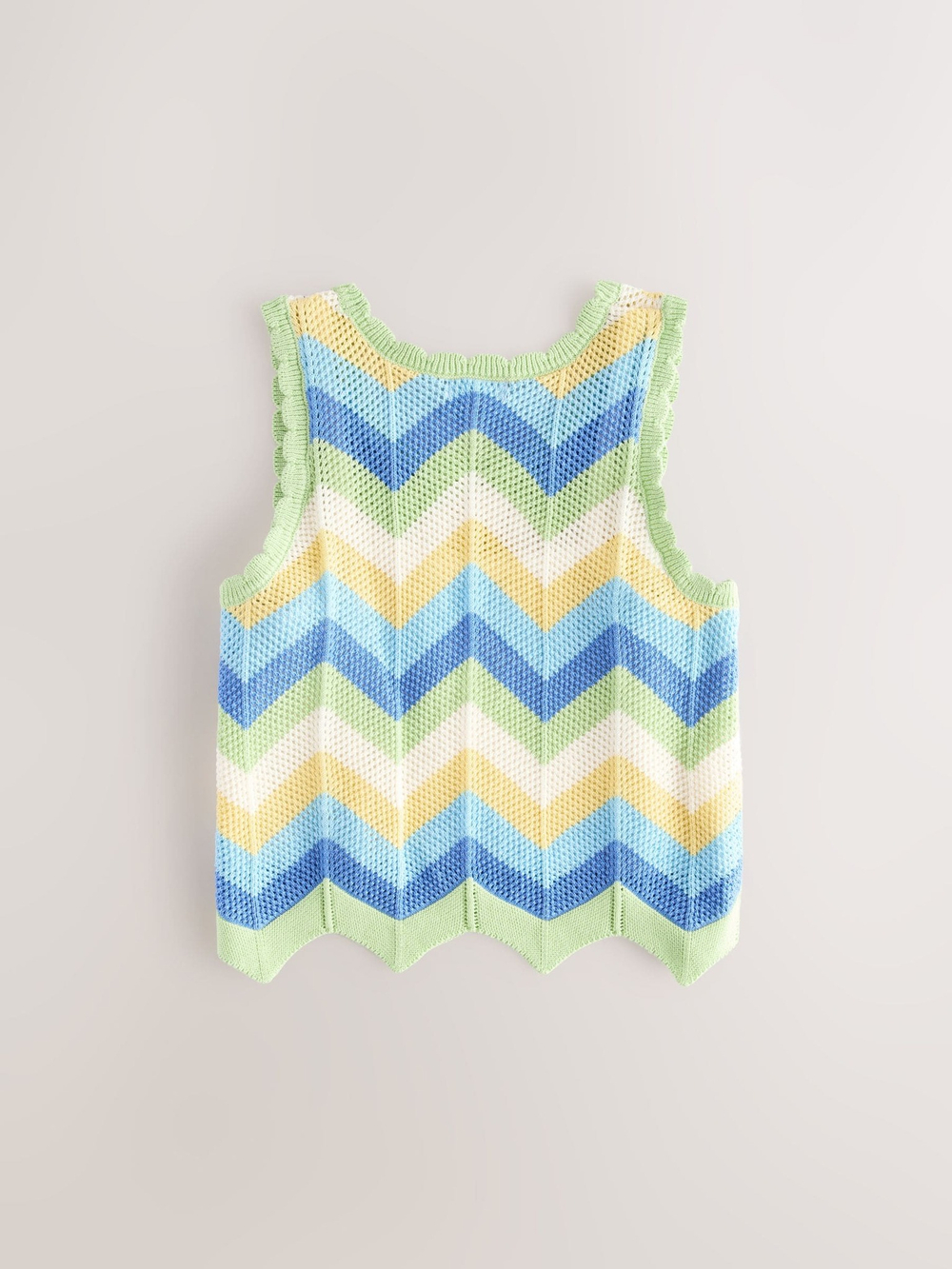 Майка вязаная для девочки Next AH5-491, Салатовый, Синий