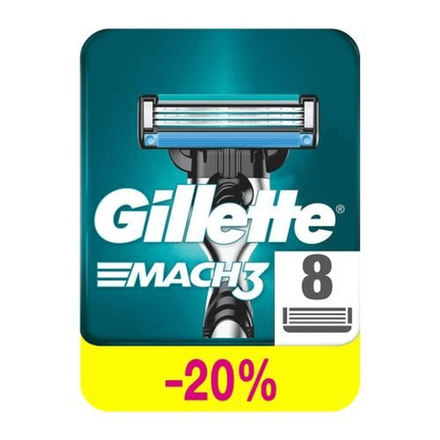 Кассеты Gillette Mach3 с тройными лезвиями 8 шт