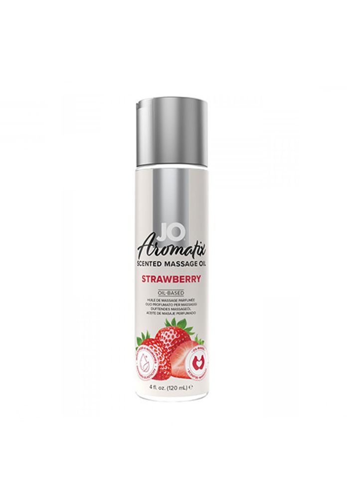 Массажное масло JO Aromatix Massage Oil Strawberry с ароматом клубники - 120 мл.