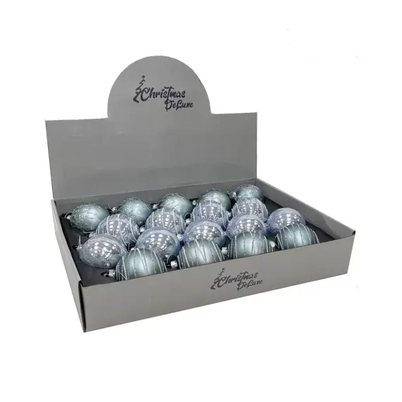 Набор стеклянных шаров Новогодняя поземка 70 мм., 18 шт., нежно-голубой, Christmas DeLuxe (86792)