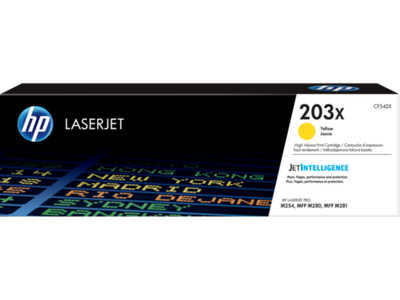 Оригинальный картридж увеличенной емкости HP 203X LaserJet 203X, желтый CF542X