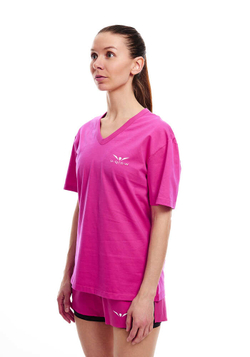 ФУТБОЛКА ЖЕНСКАЯ COTTON TEE V-NECK-SUPER PREMIUM | PURPLE